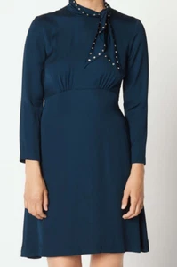 Sandro Paris Women's Dress Size 38 FR / M Embellished Tie Neck R20226H - Picture 1 of 9