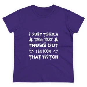 I Took a DNA Test 100% Witch - Women's Midweight Cotton Tee - Picture 1 of 16