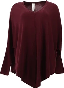 WynneLayers SoftKNIT Poncho Sweater Burgundy XS NWOT (760) - Picture 1 of 8
