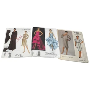 Lot of 3-Vintage VOGUE Patterns Size 10 Oscar de la Renta/Geoffrey Beene Uncut - Picture 1 of 9
