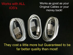 3x 8 pin Good As Original Charger Charging Sync Cable Compatible With iPad - Picture 1 of 3