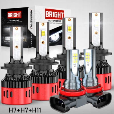 For BMW 323i 328i 335i 340i xDrive LED Headlight H7+H7+H11 Hi-Lo Beam+Fog Light - Image 1 of 4