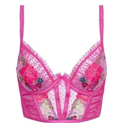Victoria's Secret For Love and Lemons Luella Bustier Mediano Rosa Caliente Floral Foto 1 de 3