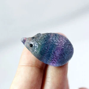 Regenbogen Farbe Fluorit Igel Stein Natürlicher Quarz Kristall Heilung Edelstein - Bild 1 von 9