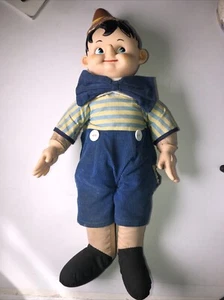 Knickerbocker Kuddles 1965 Pinocho Peluche Goma Cabeza Cara y Manos 14” De Colección - Imagen 1 de 19