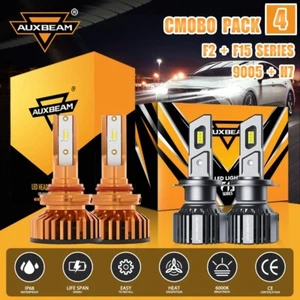 AUXBEAM F15+F2 9005 H7 LED Headlights High Low Beam Conversion Kit 90W 20000LM - Foto 1 di 12