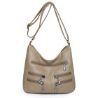 Vintage Soft Leather Women Shoulder Bags Retro Multi-Layer Handbag Totes