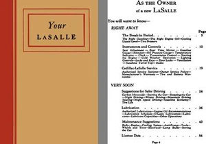 LaSalle c1939 - Your LaSalle - Owners Manual LaSalle V-8 Series 39 - 50 - Picture 1 of 1