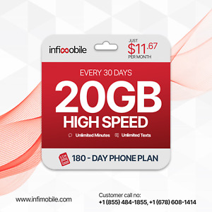 $11.6 /Mo Unlmtd Everything, 20GB 5G highspeed, Infimobile Prepaid wireless plan