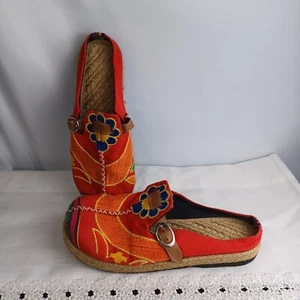 Colorful Slip On Embroidered Shoes Size 41 - US 10 Festival Esthetic Boho Gypsy - Picture 1 of 11