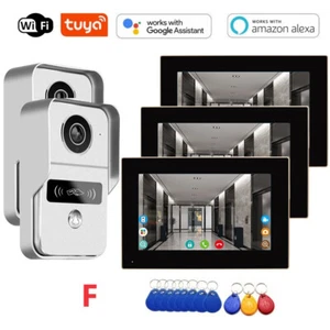 Tuya FUNK WiFi Video Türsprechanlage mit 7'' Monitor PIR Kamera mit IR Nachsicht - Picture 1 of 23
