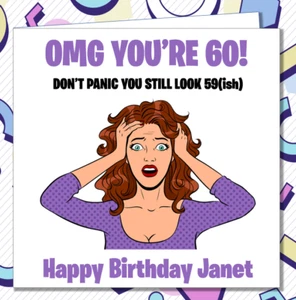 Personalised 60th Birthday Card - Funny Rude Joke Women Mum Wife Sister Aunty UQ - Picture 1 of 4