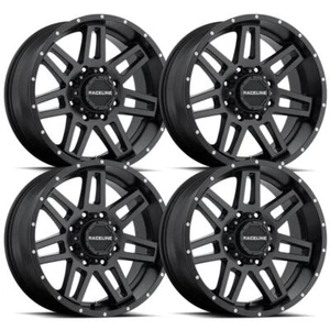 (Set-4) Raceline Injector Black 16X8 5X4.5/5X5 0mm wheels rims 16 inch - Picture 1 of 2