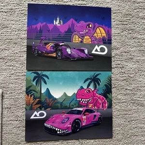 2024 IMSA 2 Tarjetas PÚRPURA “SPIKE” LMP2, ROSA PORSCHE “Roxy” Dinosaurio ROAD AMERICA - Imagen 1 de 13