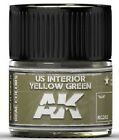 AK INTERACTIVE REAL COLORS: US INTERIOR YELLOW GREEN ACRYLIC LACQUER 10ML RC262