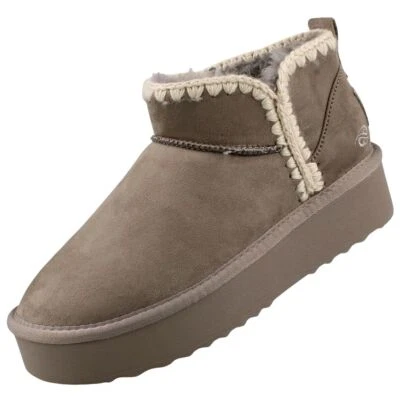 Dockers by Gerli Damen Stiefelette Boots gefüttert Grau 55EL301-770200 Plateau