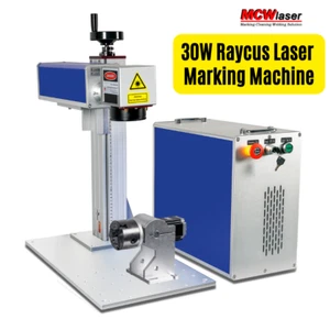 MCWlaser 30W Raycus Fiber Laser Making Machine & Rotary Chuck US STOCK - Picture 1 of 18