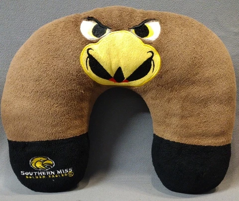 Eagle TRAVEL NECK PILLOW Southern Miss Golden Eagles Mascot Wear fleece  PLUSH Cover
