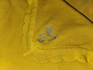 Ikea Baby Blanket Waffle Thermal Weave Receiving Bunny Rabbit Scalloped - Picture 1 of 16