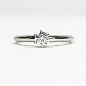 Tiffany and Co. Ring Solitaire Natural Diamond 0.27ct Platinum 3564079 - Imagen 1 de 11