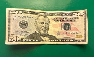 $50 US Dollar Series 2017 A Star Note Duplicate PI 02206301* - Picture 1 of 2