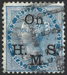 India QV Queen Victoria 1874-82 SG#O31 1/2a Blue, Official, Used #F11836 - Bild 1 von 1