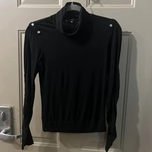 Le Copine Black Turtleneck Top Sz S - Picture 1 of 5