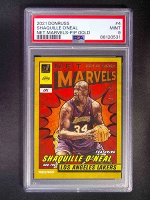 2021-22 Donruss Shaquille O'Neal #4 Net Marvels Press Proof Gold /10 PSA 9 - Image 1 of 2