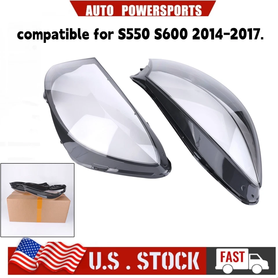 Par de cubiertas de faros para Mercedes-Benz W222 S350 S550 S600 2014-17 Foto 1 de 4