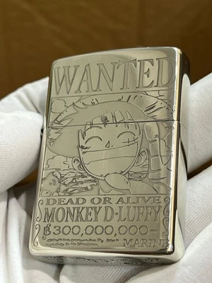 Encendedor Zippo UNA PIEZA MONKEY D. LUFFY WANTED SILVER + Caja Nueva Foto 1 de 4