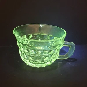 1 Vintage Jeanette Cubist Stacked Tea Cup Flare Rim 2.25" Tall - Picture 1 of 9