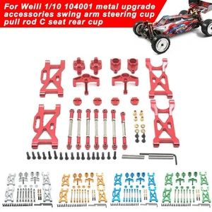 1 Set Swing Arm Steering Cup Tie Rod Hexagonal Coupling For 1/10 WLtoys 104001 - Picture 1 of 16