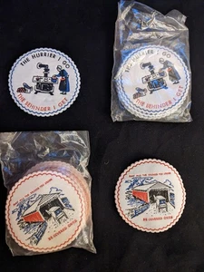 Lot of 35 Vintage Paper Coasters Ruffled Edge Covered Bridge Hurrier I Go - Picture 1 of 3