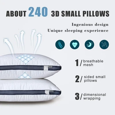 Pillows for Sleeping 2 Pack Luxury Hotel Pillows Queen Size for Side and Back - Image 1 of 4