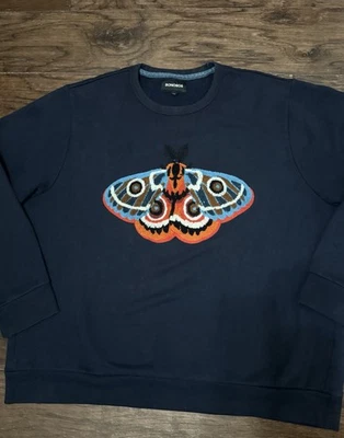 Moletom BONOBOS masculino 2xl azul marinho borboleta bicho - Imagem 1 de 4
