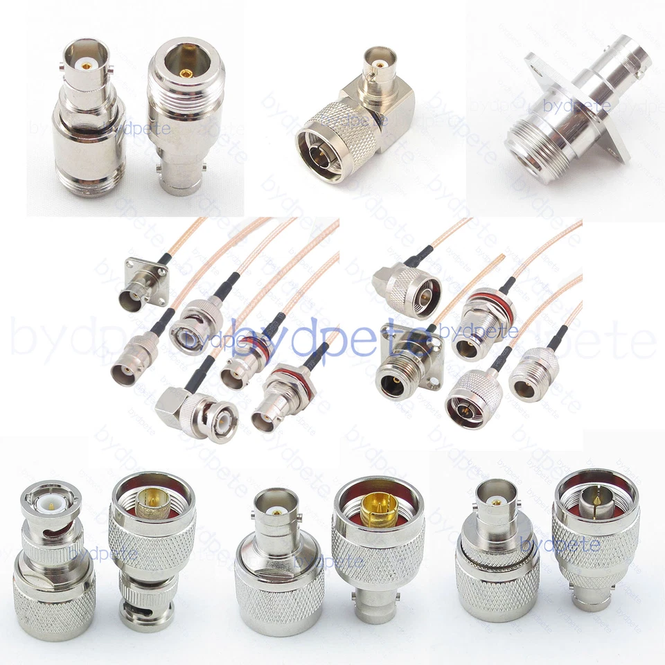 N Male Female  Connector BNC Male Female R/A bulkhead Waterproof  50ohms Coaxial - Image 1 of 1