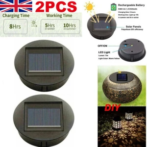 2PCS Garden Solar Powered Replacement Round LED Light Box Fit for Lantern Lamp - Picture 1 of 12