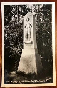 Monument to Capt Mullan Hay 10 North Idaho RPPC Ross Hall - Picture 1 of 2
