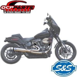 NEW S&S 2-INTO-1 SILVER QUALIFIER EXHAUST SYSTEM HARLEY-DAVIDSON SOFTAIL 2018+ - Picture 1 of 6