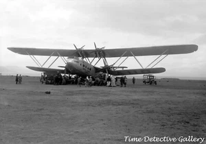 Imperial Airways Bi-Plane, Semakh, Palestine - 1931 - Vintage Photo Print - Picture 1 of 1
