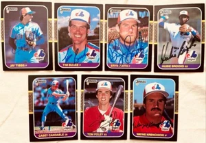 7 Expos signed 1987 Donruss cards Hubie Brooks Tim Burke Bryn Smith Tom Foley IP - Picture 1 of 1