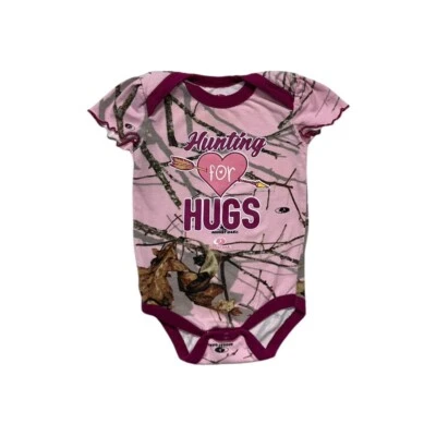 Pink Camouflage Mossy Oak Hunting for Hugs Bodysuit - Image 1 of 4