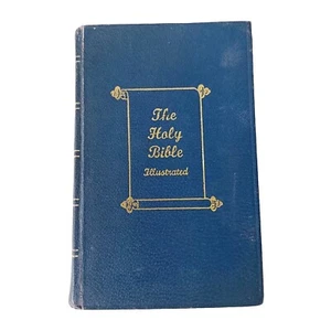 Vintage ILLUSTRATED Holy Bible King James Edition. Leather Bound - Picture 1 of 6