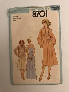 Simplicity 8701 Vintage 70s Sewing Pattern Dress & Jacket Set Size: 10 - Imagen 1 de 7