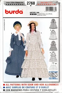 Vestido Burda Patter de Costura 2768 Misses Disfraces Guerra Civil Talla 10-26 - Imagen 1 de 2