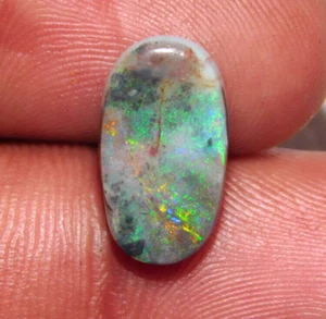 Opale Nero Australiano 2,70 Ct Pietra Preziosa Naturale Cabochon 14x8x3 mm - Foto 1 di 7