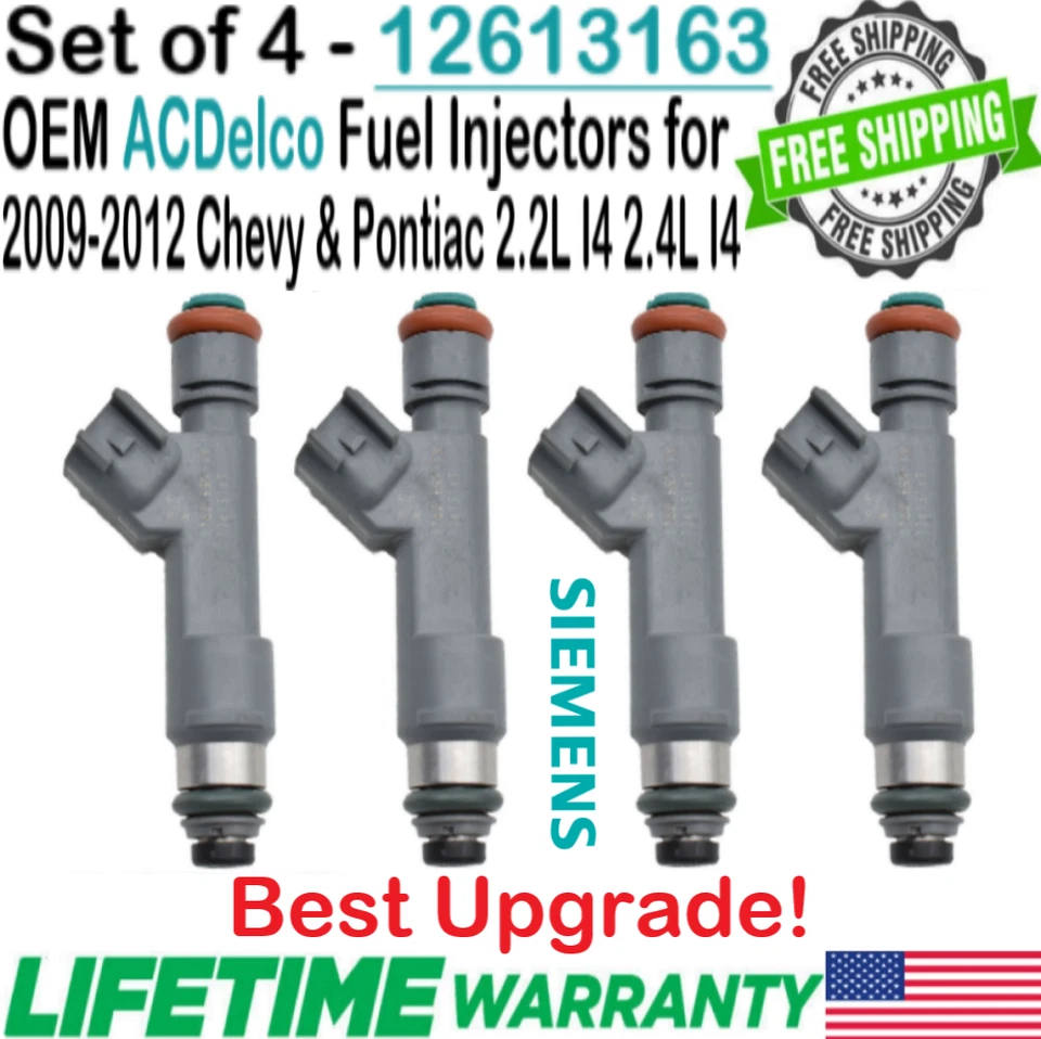 ACDelco OEM x4 Best Upgrade Fuel Injectors for 2009-2011 Chevrolet HHR 2.2L I4 Foto 1 de 4