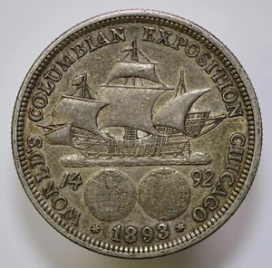 1893 Columbian Exposition Half Dollar 90% Silver 30.61mm Coin, FREE SHIPPNG - Picture 1 of 2
