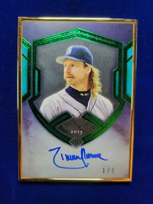 🌟 2020 Topps Transcendent HOF Gold Frame EMERALD Randy Johnson AUTO #1/5   - Image 1 of 3