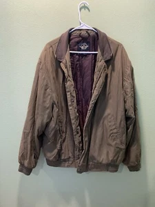 Missing Zipper - XL Dockers Men’s Jacket Bomber military Green Brown - Picture 1 of 10